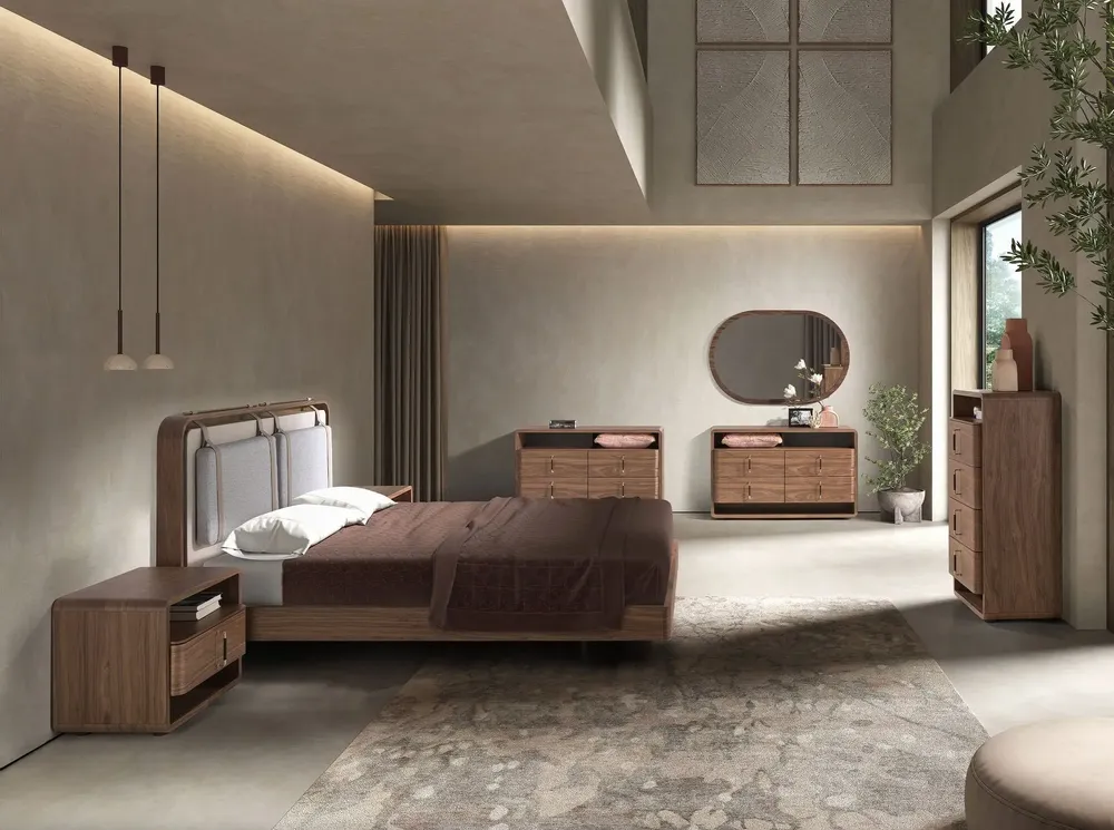 Mirrors - Oval Half Point walnut wall mirror - ANGEL CERDÁ