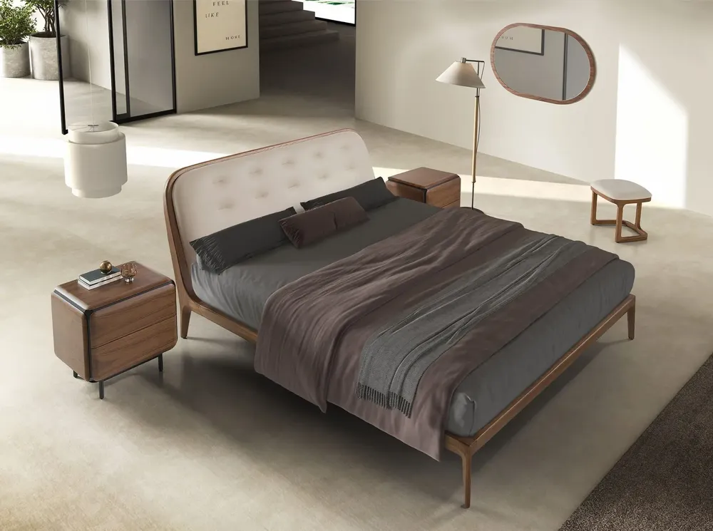 Mirrors - Oval Half Point walnut wall mirror - ANGEL CERDÁ