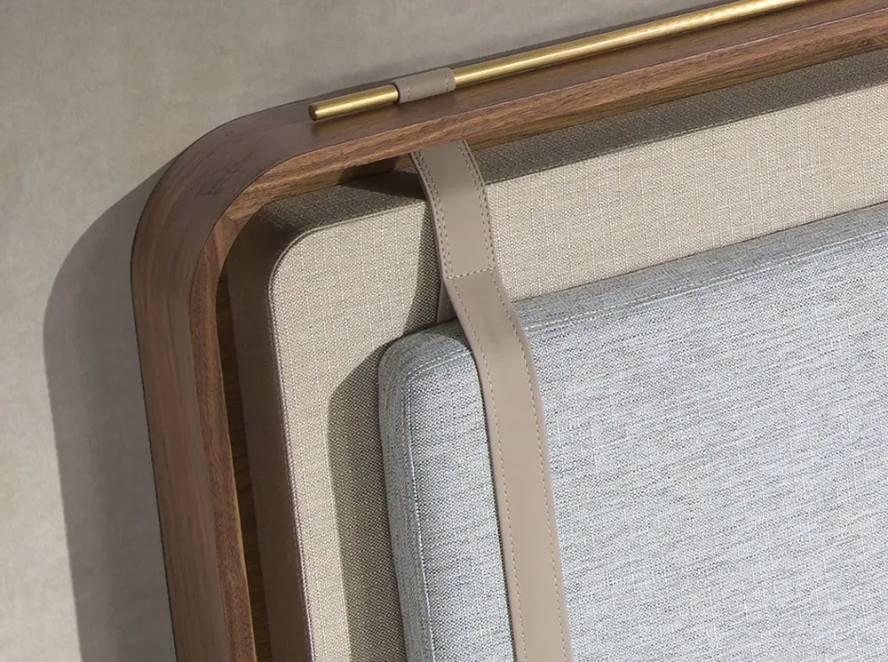 Beds - Fabric bed in beige and grey - ANGEL CERDÁ