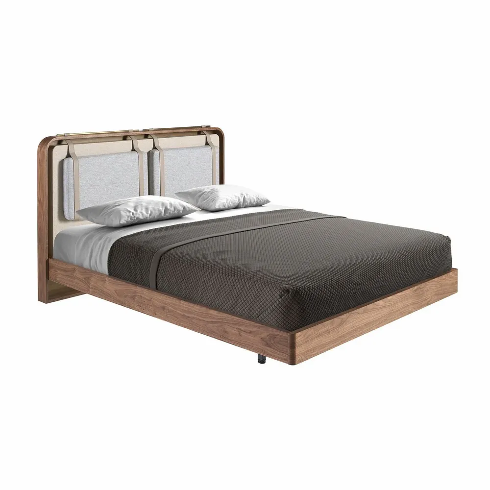 Beds - Fabric bed in beige and grey - ANGEL CERDÁ