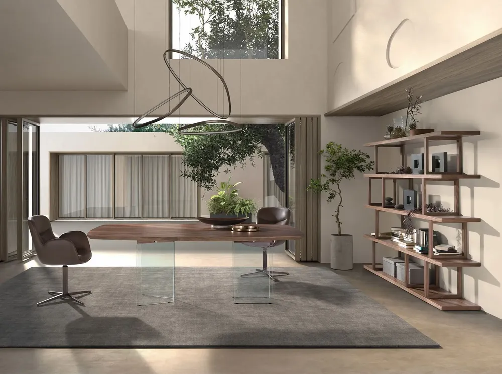 Chaises - Chaise pivotante en similicuir marron chocolat - ANGEL CERDÁ