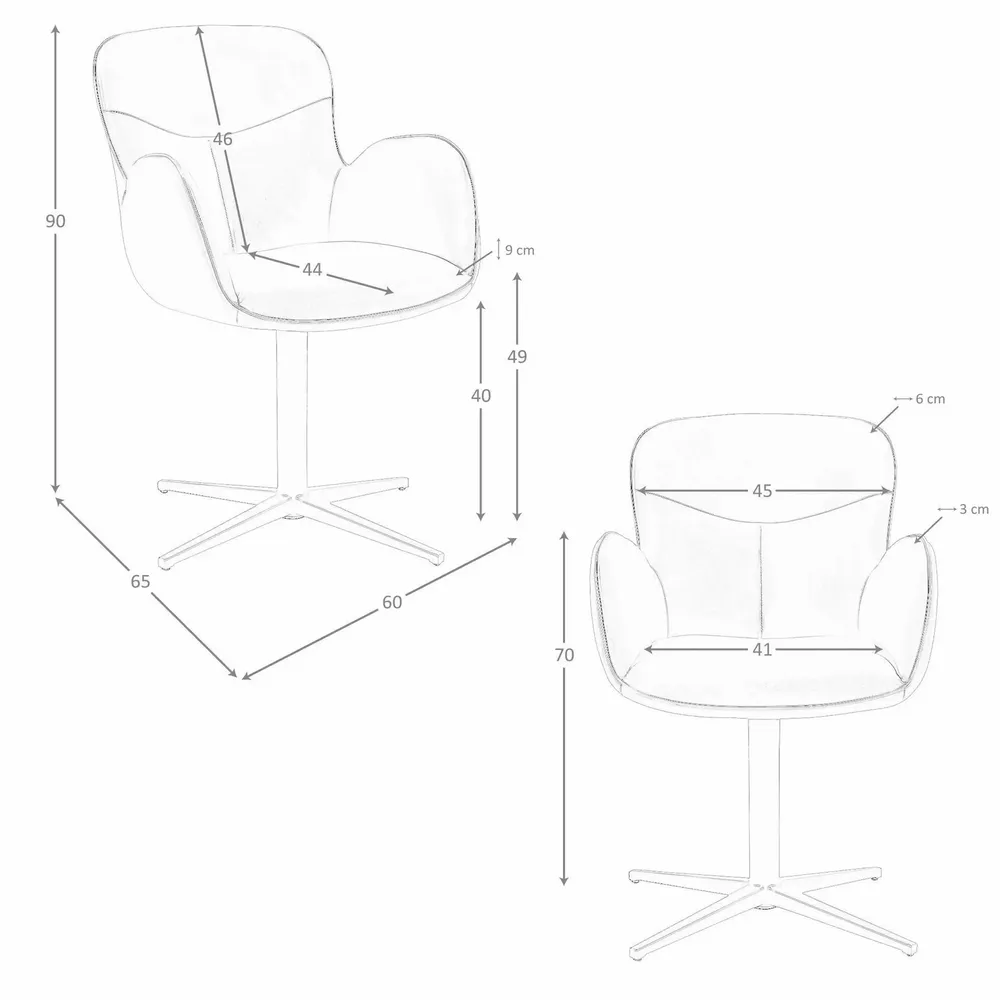 Chaises - Chaise pivotante en similicuir marron chocolat - ANGEL CERDÁ