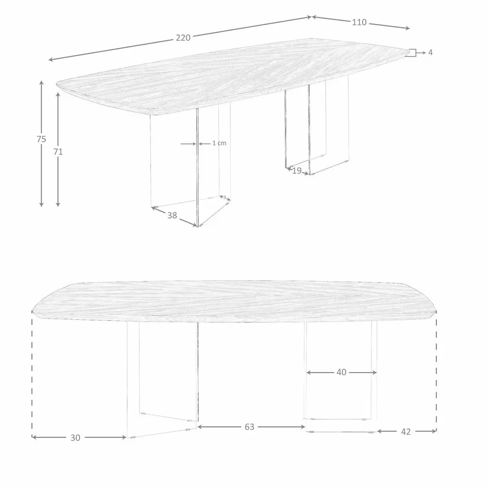 Dining Tables - Oval barrel dining table in walnut and tempered glass - ANGEL CERDÁ