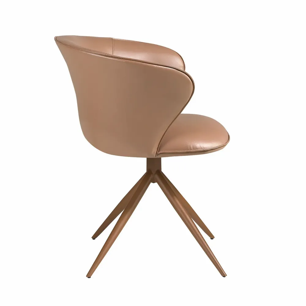 Chairs - Swivel chair in camel leatherette - ANGEL CERDÁ