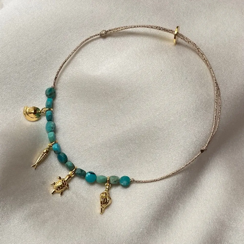 Jewelry - Turquoise bracelet and pendants - Sitting Bull - SOPHIE DESCHAMPS BIJOUX