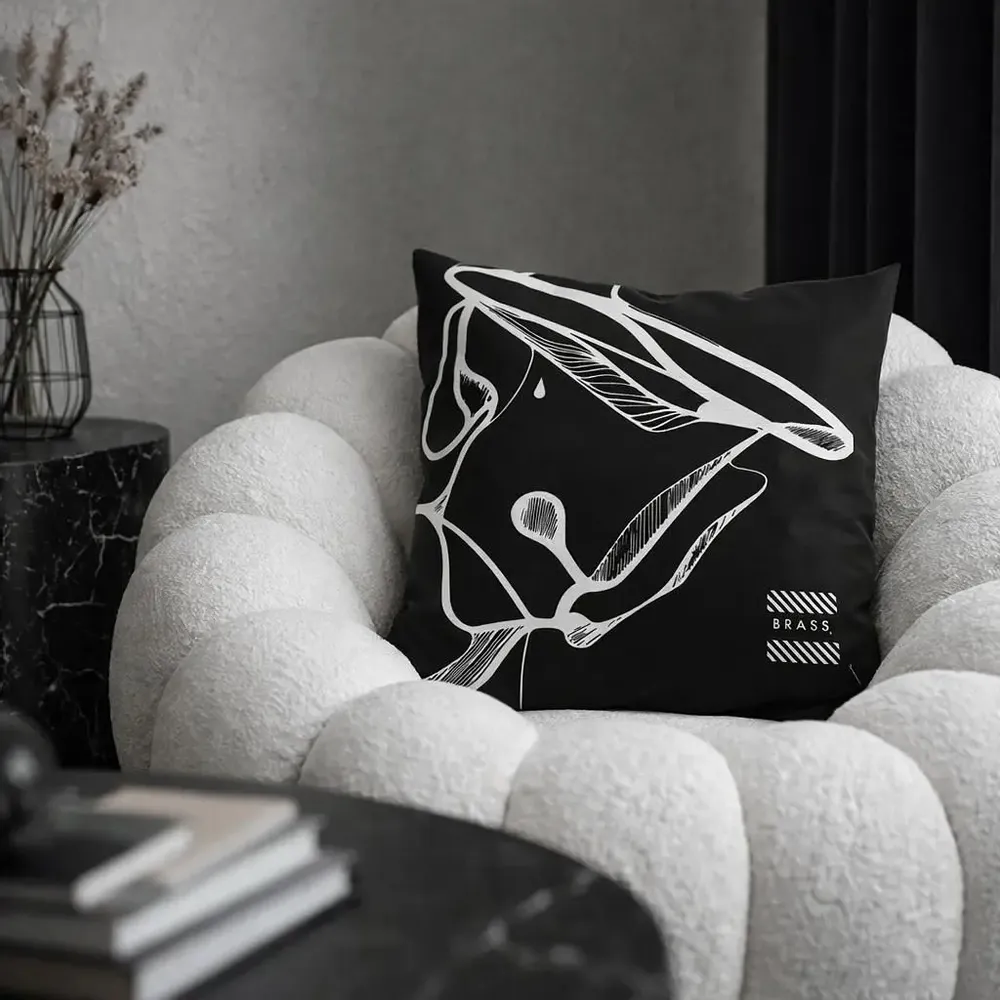 Coussins textile - Coussin décoratif Black Mobali  60 x 60 - Design by BRASS - ARTDECORIS