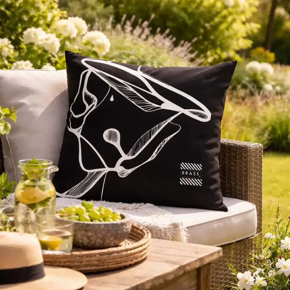 Garden textiles - Black Mobali Outdoor Cushion 60 x 60 - Design by BRASS - ARTDECORIS