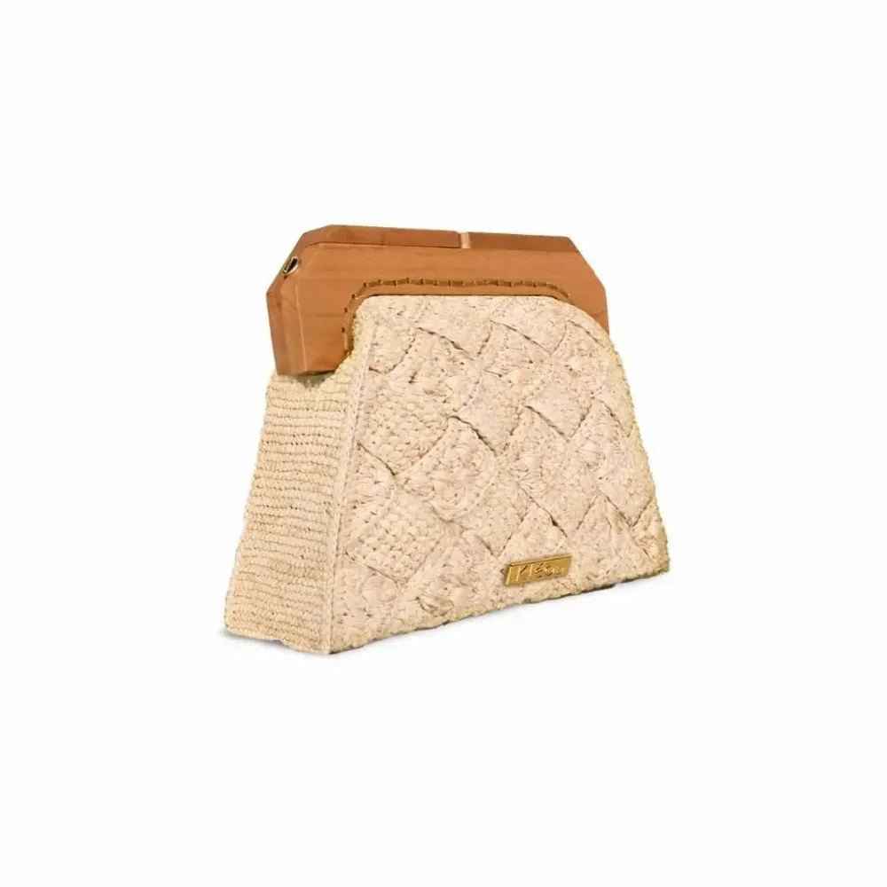 Sacs et cabas - Sac raphia crocheté-tressé croisé  KIKI (Naturel) - KLEO