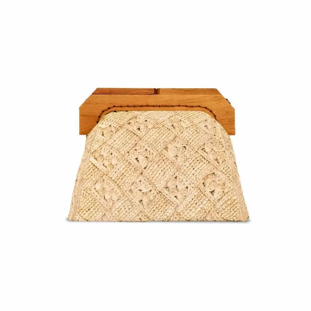 Sacs et cabas - Sac raphia crocheté-tressé croisé  KIKI (Naturel) - KLEO