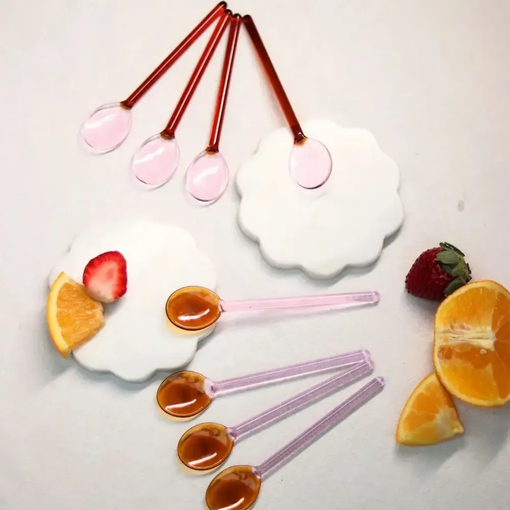 Kitchen utensils - Glass Stirring Spoons Set - 4.9 x 1 Inches - CASA AMAROSA