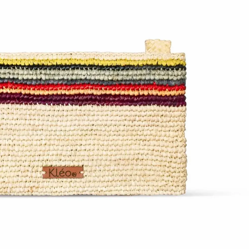 Sacs et cabas - Sac raphia à franges et pochette amovible ROSA - KLEO