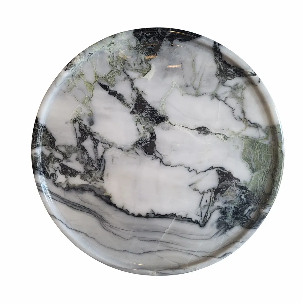 Trays - Plateau en marbre vert et blanc - SAGIT