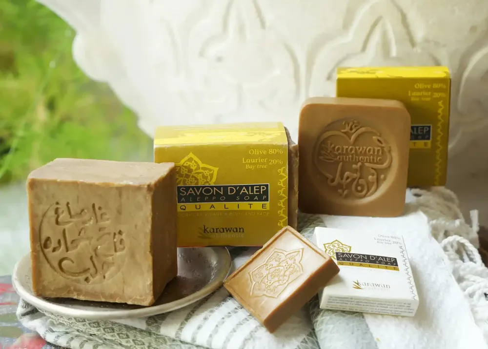 Soaps - ALEPPO QUALITY SOAP - 80% OLIVE OIL AND 20% BAY OIL - KARAWAN AUTHENTIC