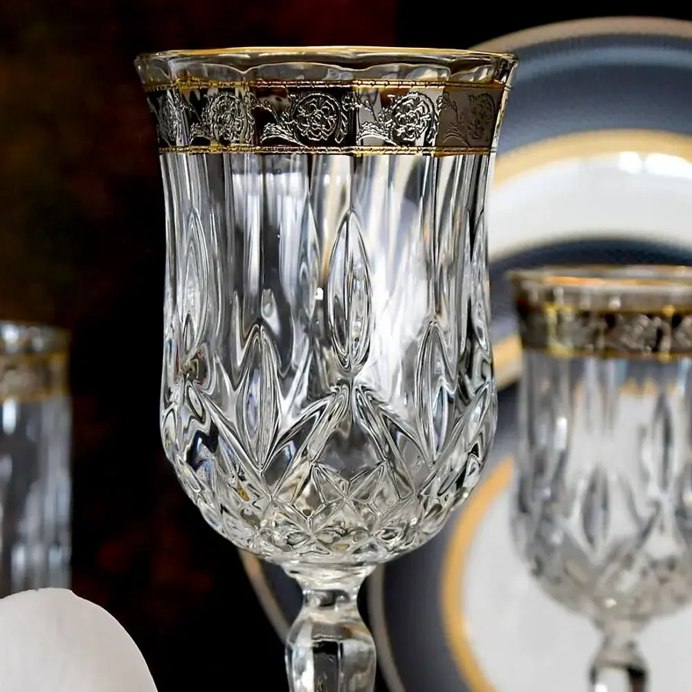 Verres à pied - Verres à vin en platine -Opera Platin OCB 230ml - COMBI POLAND GLASS DECORATOR