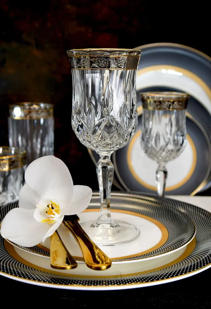 Verres à pied - Verres à vin en platine -Opera Platin OCB 230ml - COMBI POLAND GLASS DECORATOR