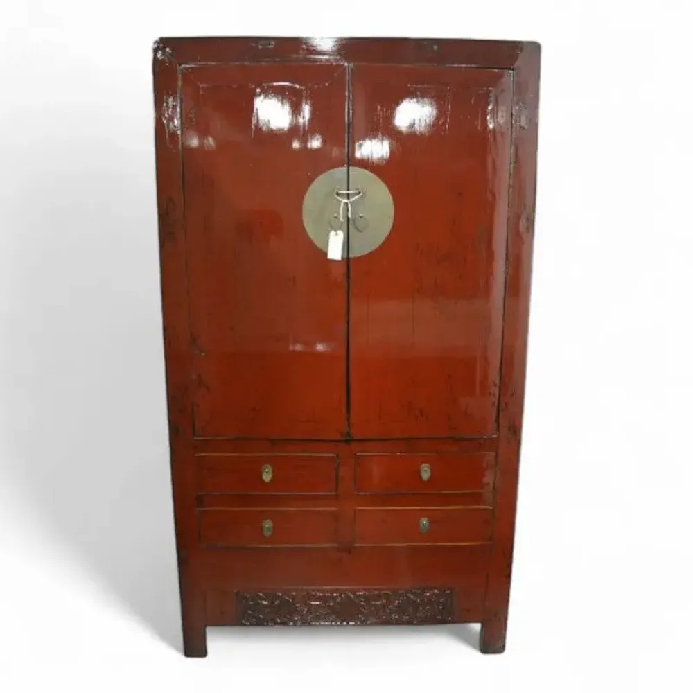 Wardrobe - Old and unique lacquered high cabinet - PAGODA INTERNATIONAL