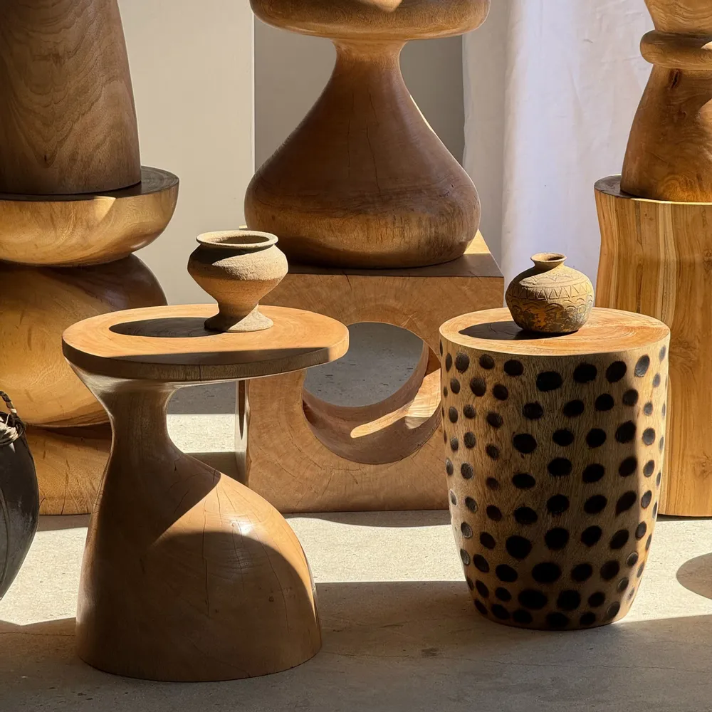 Coffee tables - Solid mango wood stool, side table, end table - OFFICE OBJETS