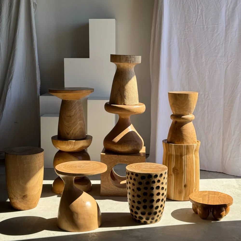 Coffee tables - Solid mango wood stool, side table, end table - OFFICE OBJETS