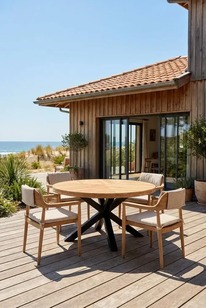 Tables Salle à Manger - Table ronde en teck - BALINAISA