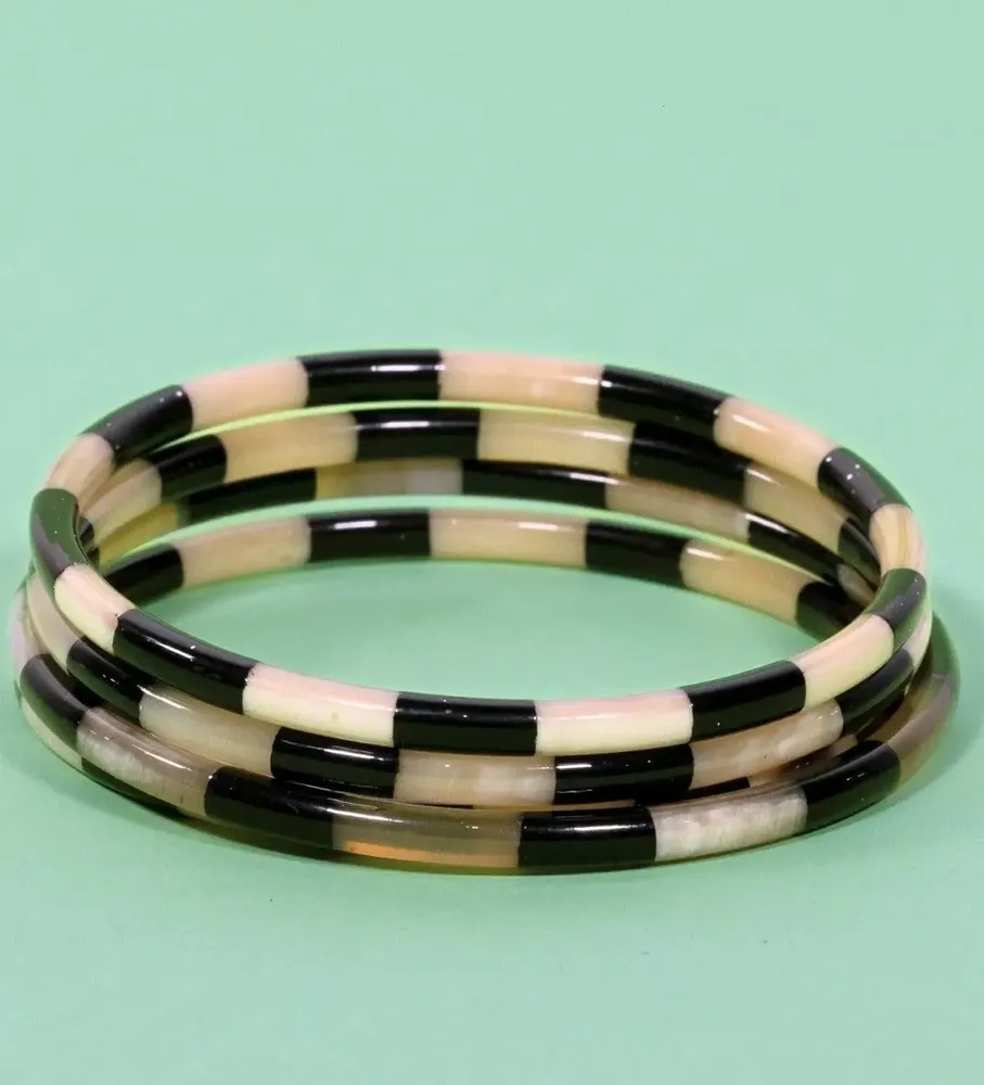 Jewelry - Jonc corne Rayé Noir - VENTILLO - MALUNE