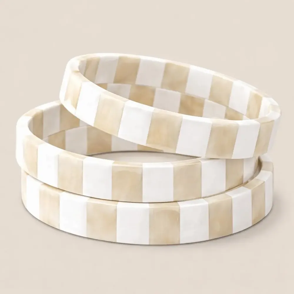 Bijoux - Bracelet Corne 10mm Rayure Ecru 36 - VENTILLO - MALUNE