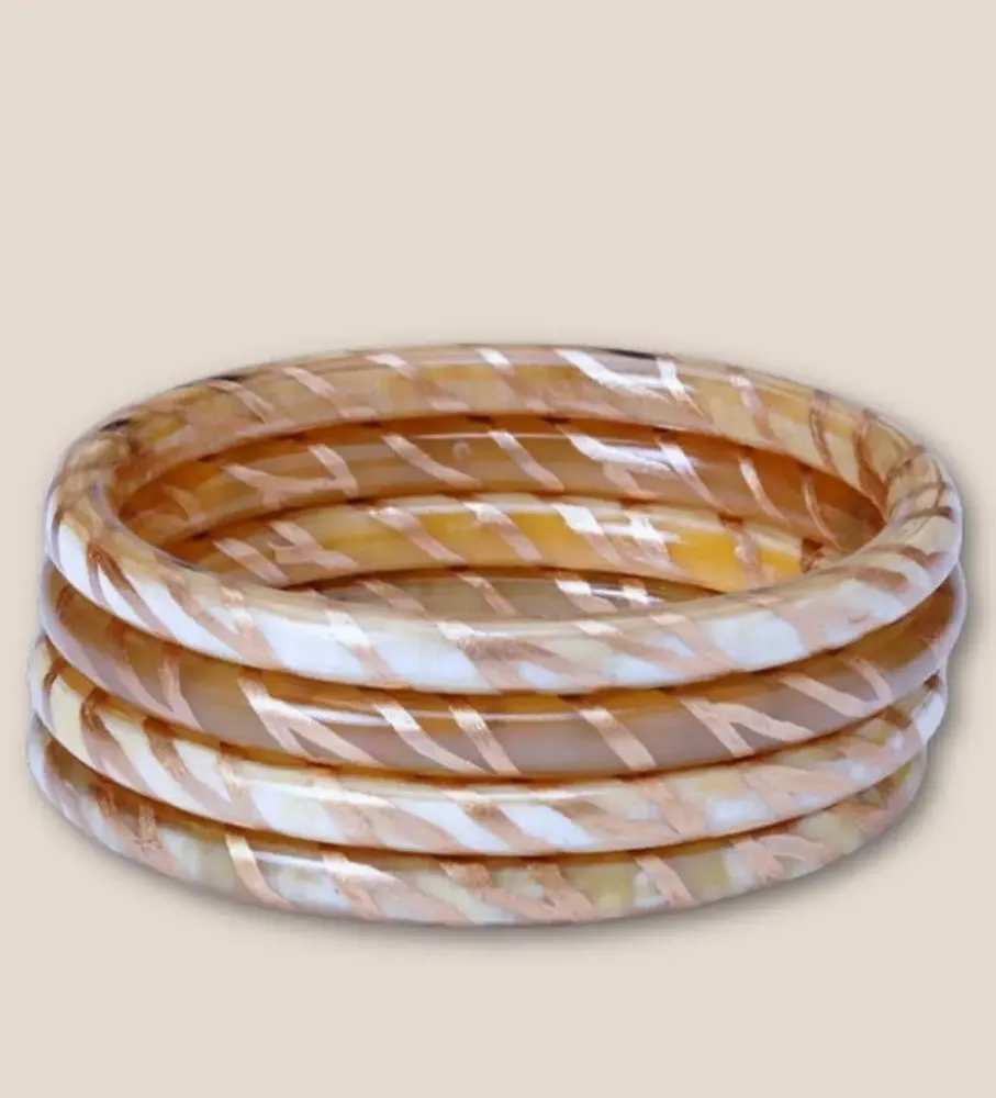 Jewelry - Bracelet Corne 6mm Zébre Champagne 02 - VENTILLO - MALUNE