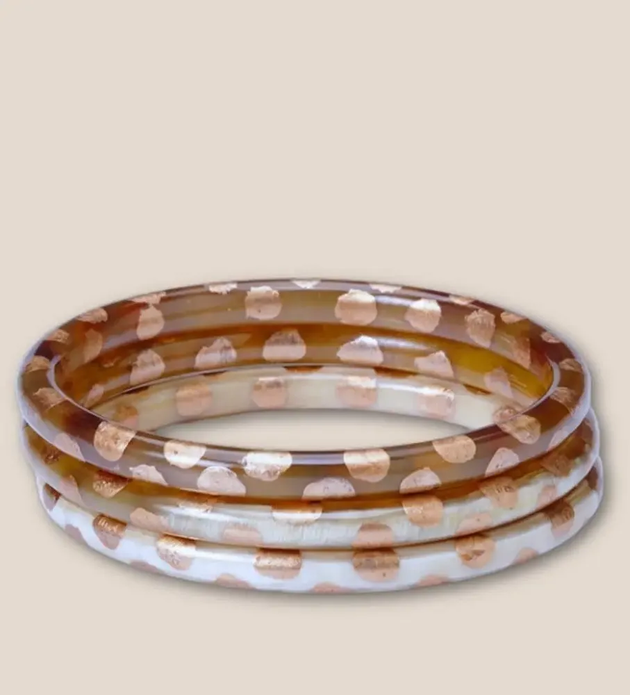 Bijoux - Bracelet Corne 6mm Léopard Champagne 02 - VENTILLO - MALUNE