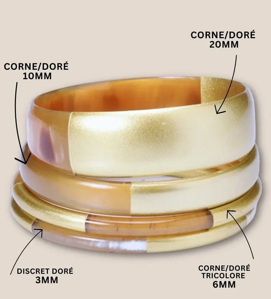 Bijoux - Bracelet 20mm En Corne Or 01 - VENTILLO - MALUNE