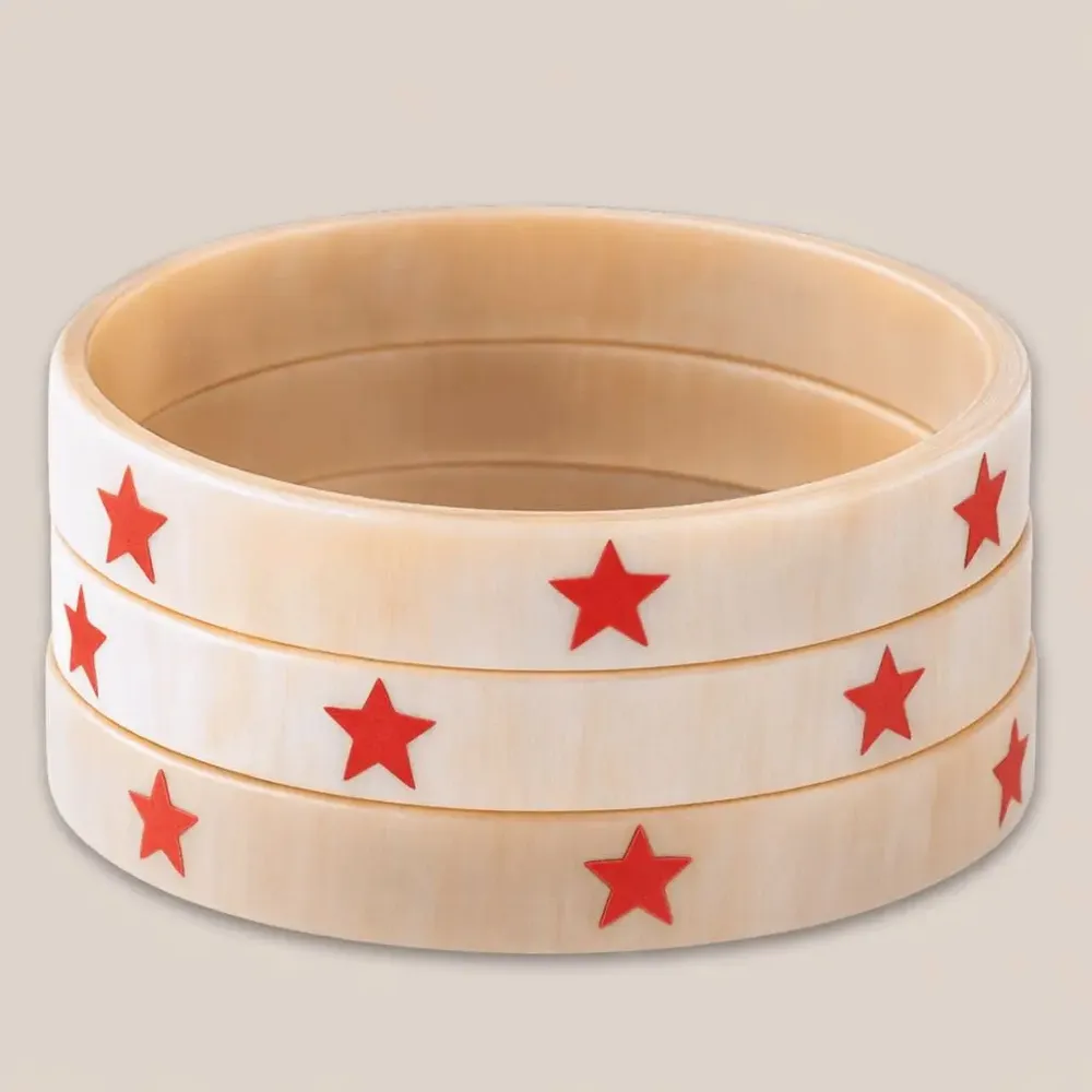 Bijoux - Bracelet Corne 10mm Etoile Rouge 35 - VENTILLO - MALUNE