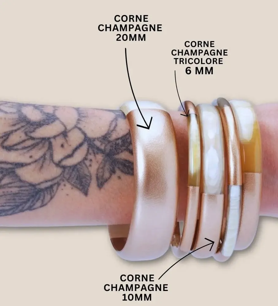 Bijoux - Bracelet 20mm En Corne Champagne 02 - VENTILLO - MALUNE