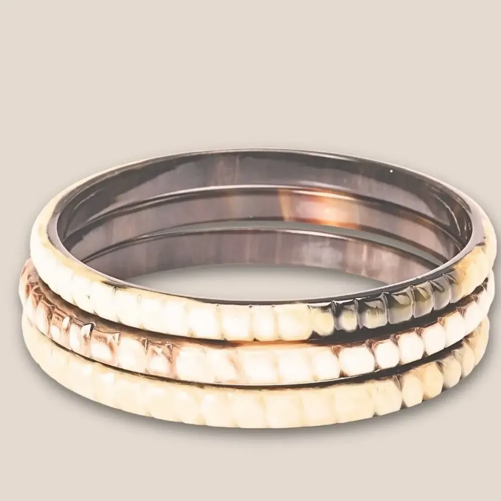 Bijoux - Bracelet Corne Blanc Grave 6mm - VENTILLO - MALUNE