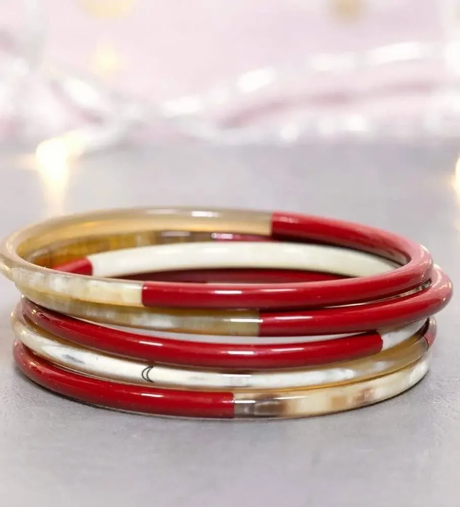 Bijoux - Jonc corne Rouge Bordeaux - VENTILLO - MALUNE