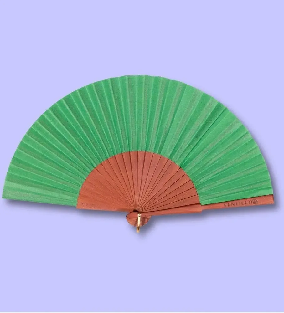 Bijoux - Eventail Uni 22 Vert Vif - VENTILLO - MALUNE