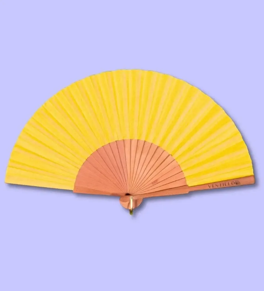 Bijoux - Eventail Uni 6 Jaune - VENTILLO - MALUNE
