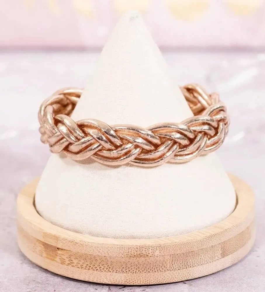 Bijoux - Jonc Bouddhiste Tressé Double Champagne - VENTILLO - MALUNE