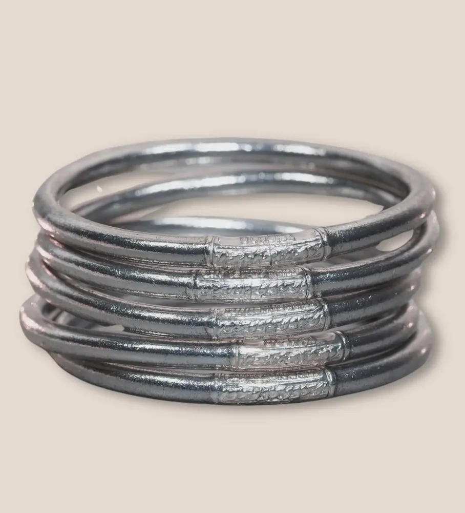 Bijoux - Jonc Bouddhiste 5mm Emblématique Argent Antique - VENTILLO - MALUNE