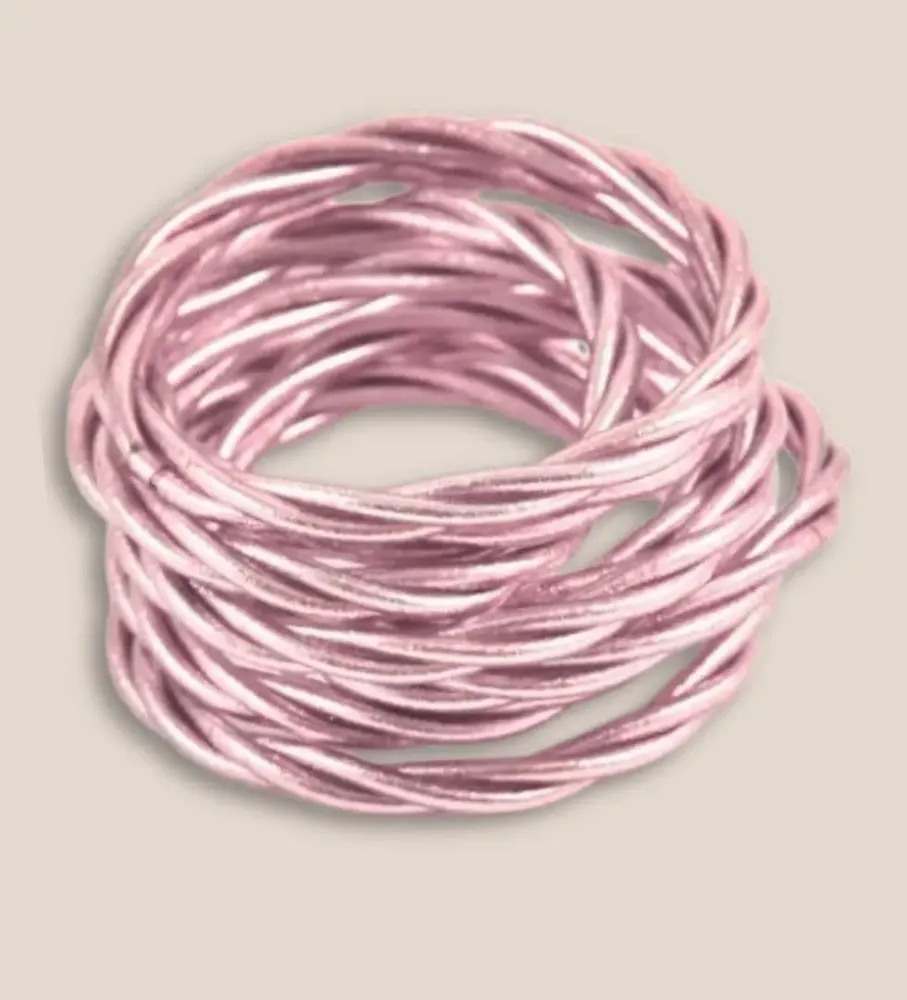 Bijoux - Jonc bouddhiste twist fin rose pastel - VENTILLO - MALUNE