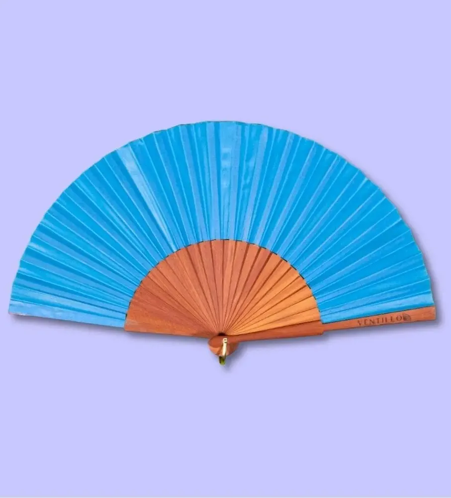 Bijoux - Eventail Uni 8 Turquoise - VENTILLO - MALUNE