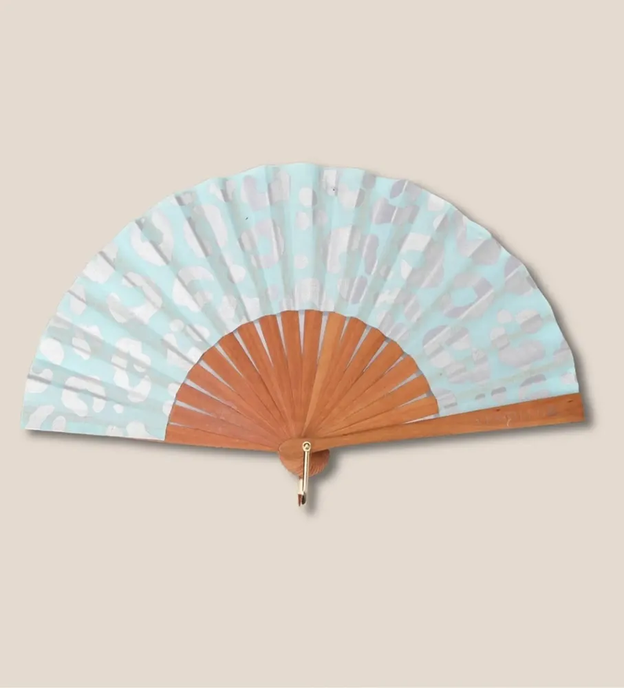 Bijoux - Eventail Mini 44 Leo Vert Argent - VENTILLO - MALUNE