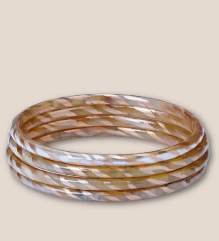 Bijoux - Jonc corne Zèbre Champagne - VENTILLO - MALUNE