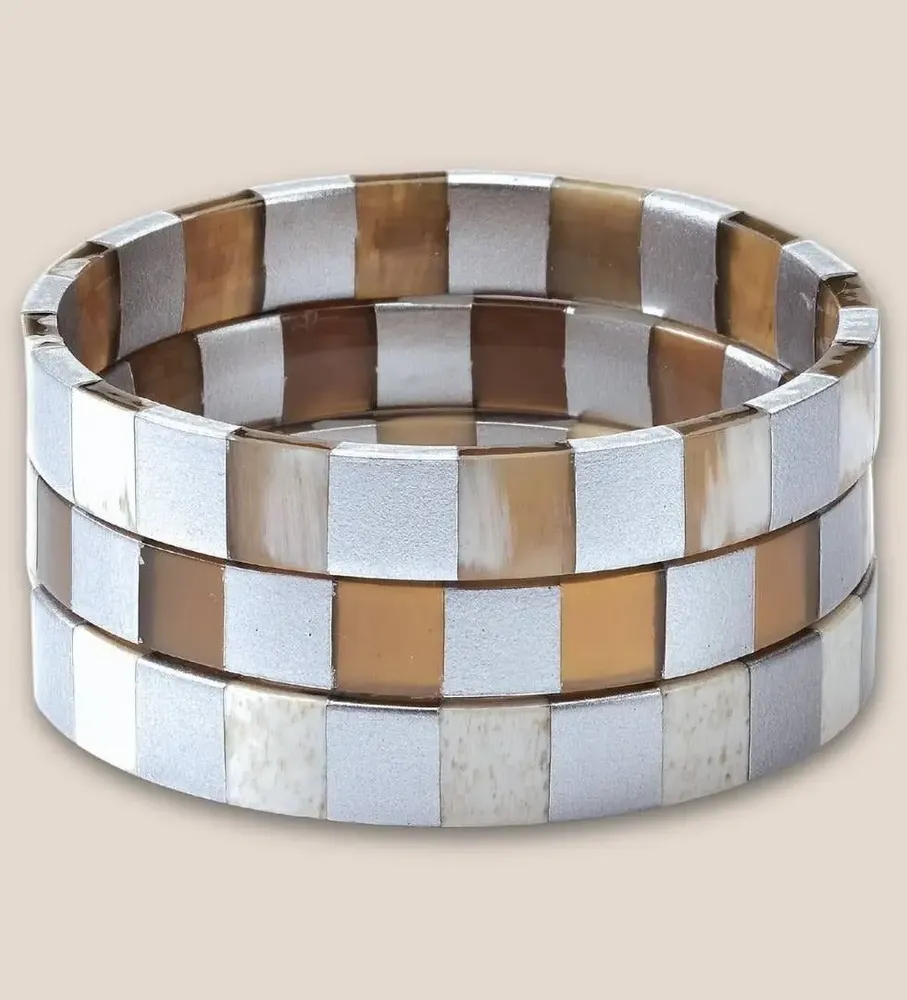 Jewelry - Bracelet Corne 10mm Rayure Argent 03 - VENTILLO - MALUNE