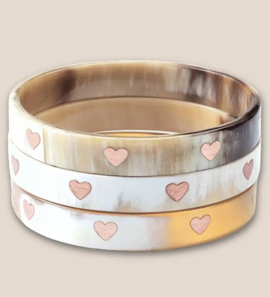 Bijoux - Bracelet Corne 10mm Coeur Champagne 02 - VENTILLO - MALUNE