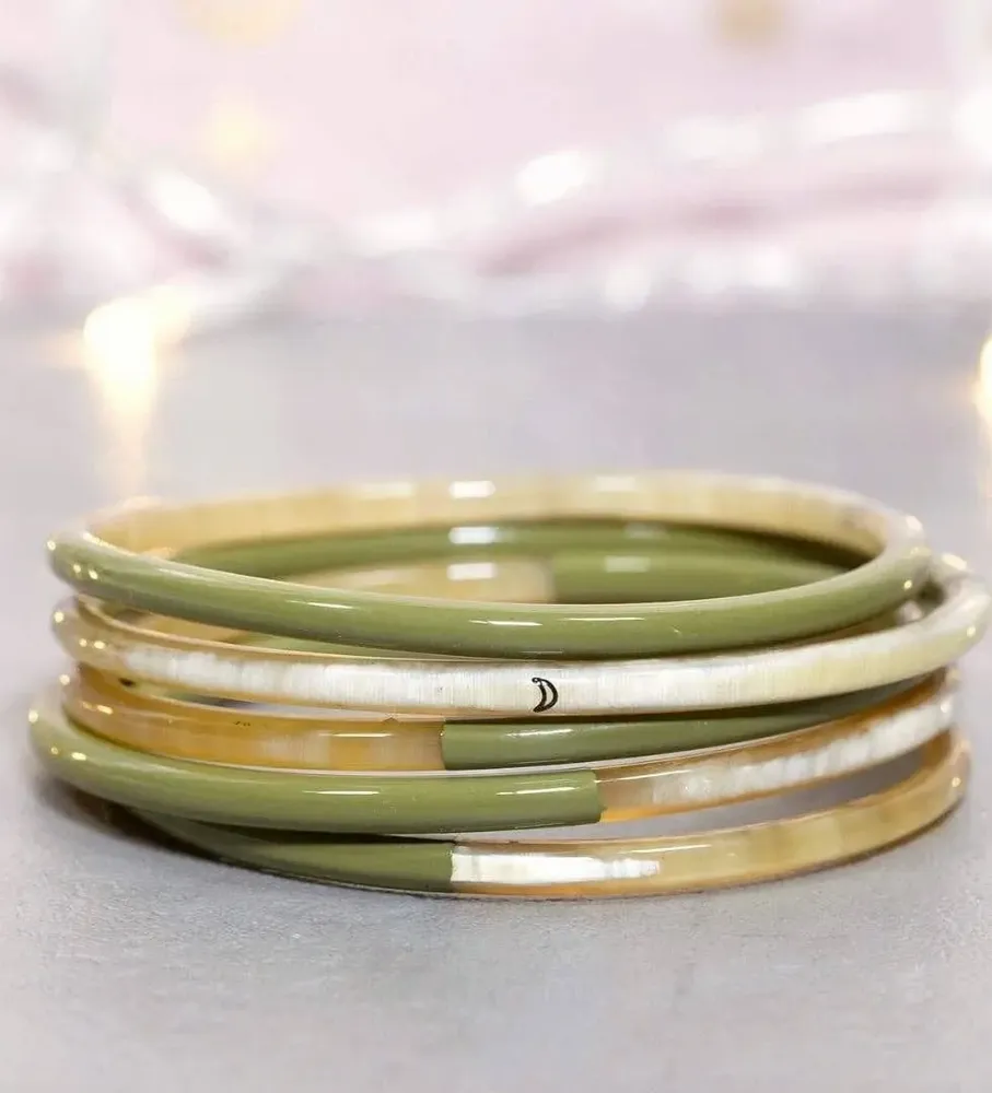 Bijoux - Jonc corne Pure Kaki - VENTILLO - MALUNE