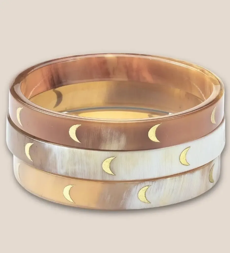 Bijoux - Bracelet Corne 10mm Lunes Or 01 - VENTILLO - MALUNE