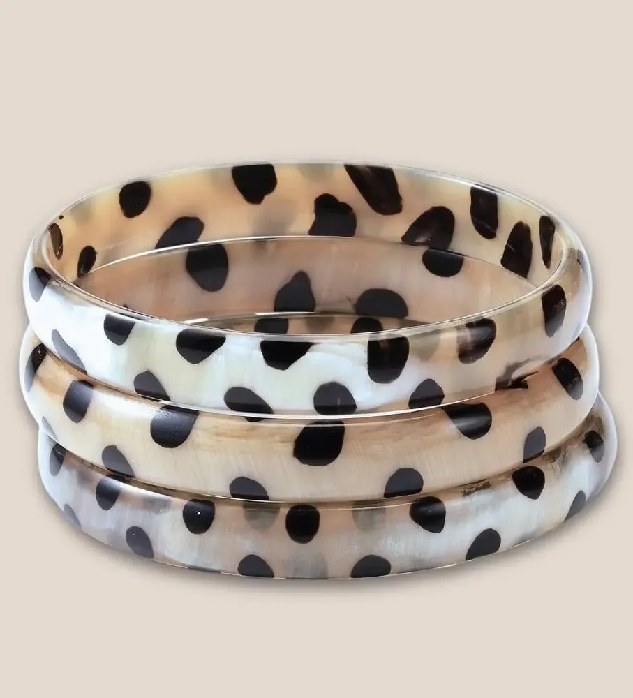 Bijoux - Bracelet corne 10mm léopard noir 04 - VENTILLO - MALUNE