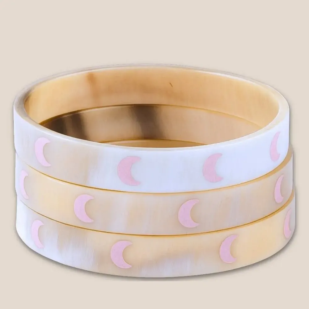 Bijoux - Bracelet Corne 10mm Lune Rose Pastel 21 - VENTILLO - MALUNE