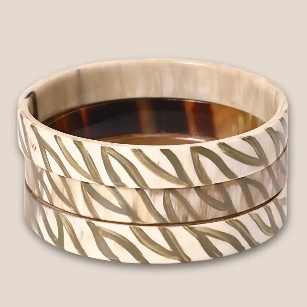 Jewelry - Bracelet Corne 10mm Zébre Pure Kaki 25 - VENTILLO - MALUNE