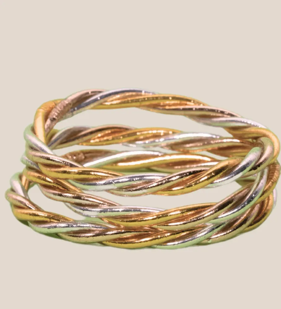 Bijoux - Jonc Bouddhiste Twist Fin 3 Couleurs - VENTILLO - MALUNE