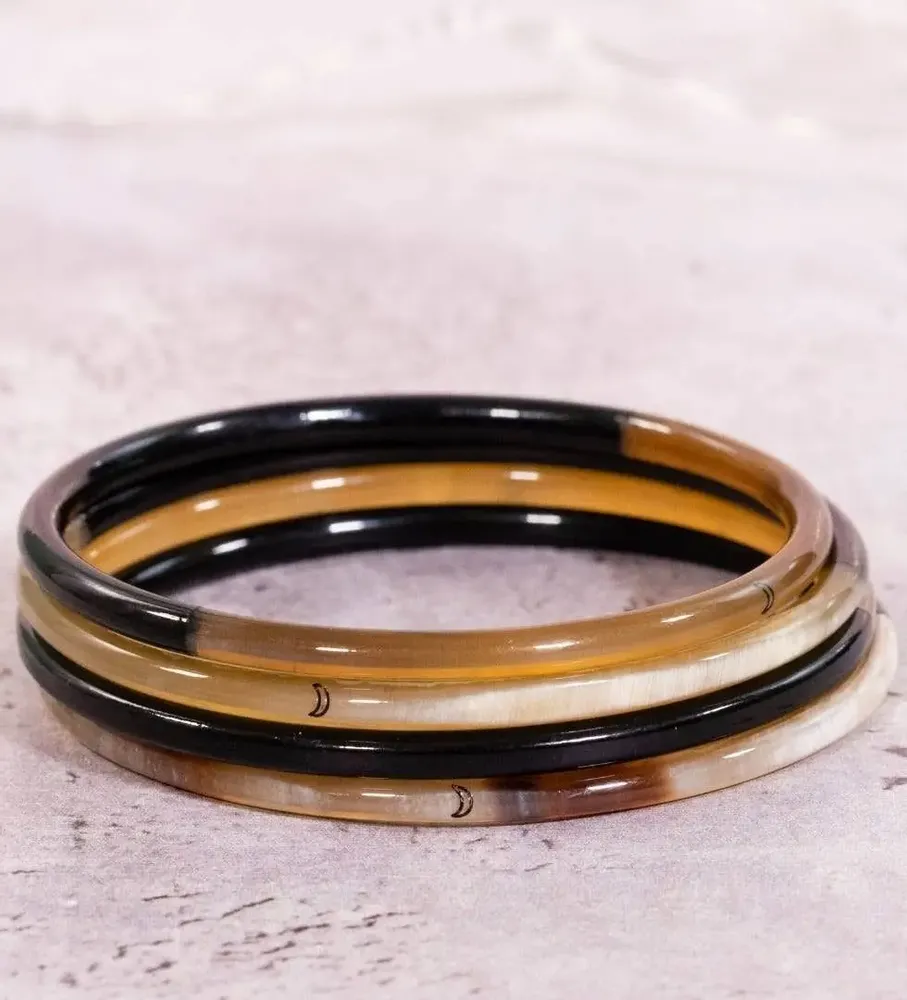 Bijoux - Jonc corne Lune Noir - VENTILLO - MALUNE