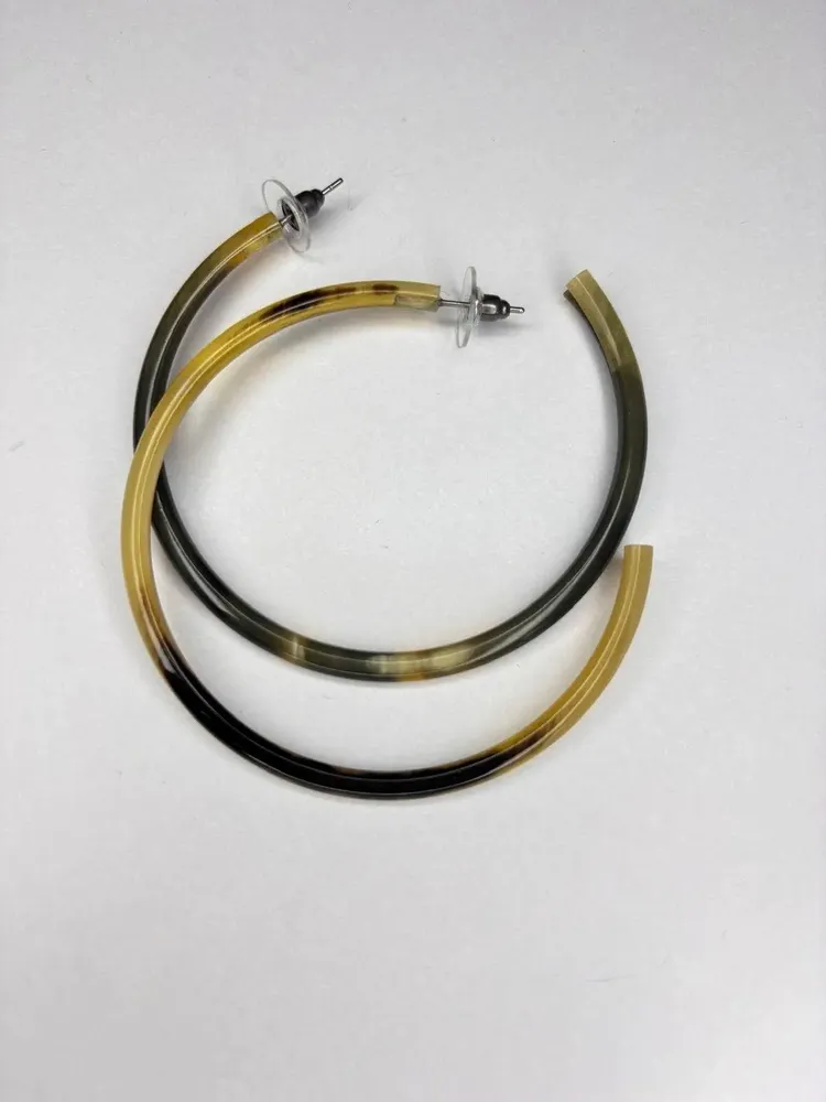 Bijoux - Boucle d'oreille Créole en corne naturelle femme en corne - VENTILLO - MALUNE